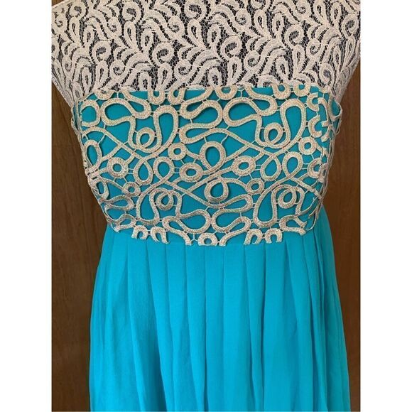 Lilly Pulitzer Jillie Chiffon Strapless Dress in Sea Blue Size 2 - Picture 5 of 12